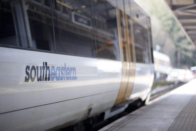 Southeastern logo on side of train