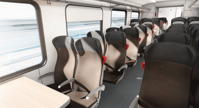 Empty seats on train
